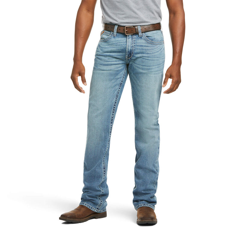 Ariat Jeans Herren - M4 Low Rise Stretch Edwards Stackable Bootcut Blau ( KYMPG-9624 )